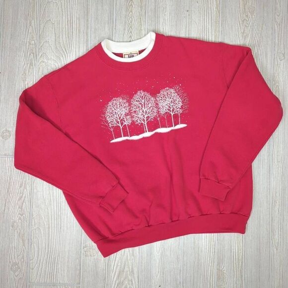 Vintage 80s 90s Top Stitch Women’s 1X Christmas Holiday Pine Tree Granny Sweater - Picture 1 of 9